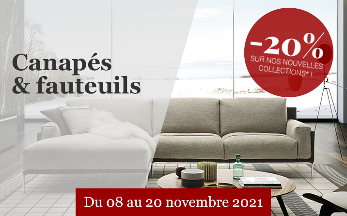 -20% sur nos nouvelles collections de canapés et fauteuils