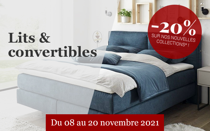 -20% sur nos nouvelles collections de lits et convertibles