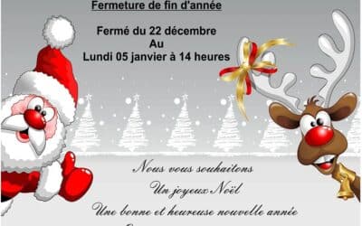 Fermetures de fin d’année 2025
